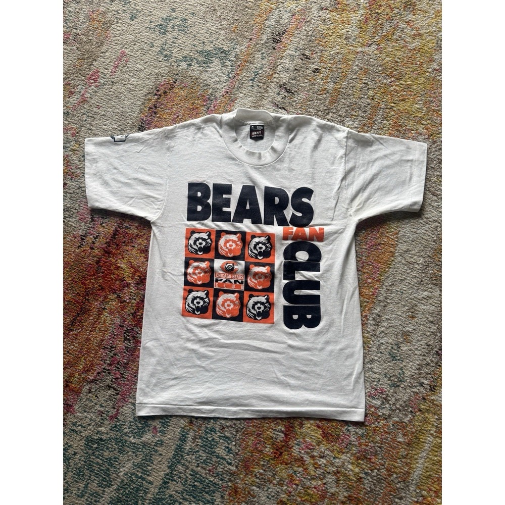 Vintage 90s Chicago Bears Fan Club T-Shirt Medium Single Stitch NFL